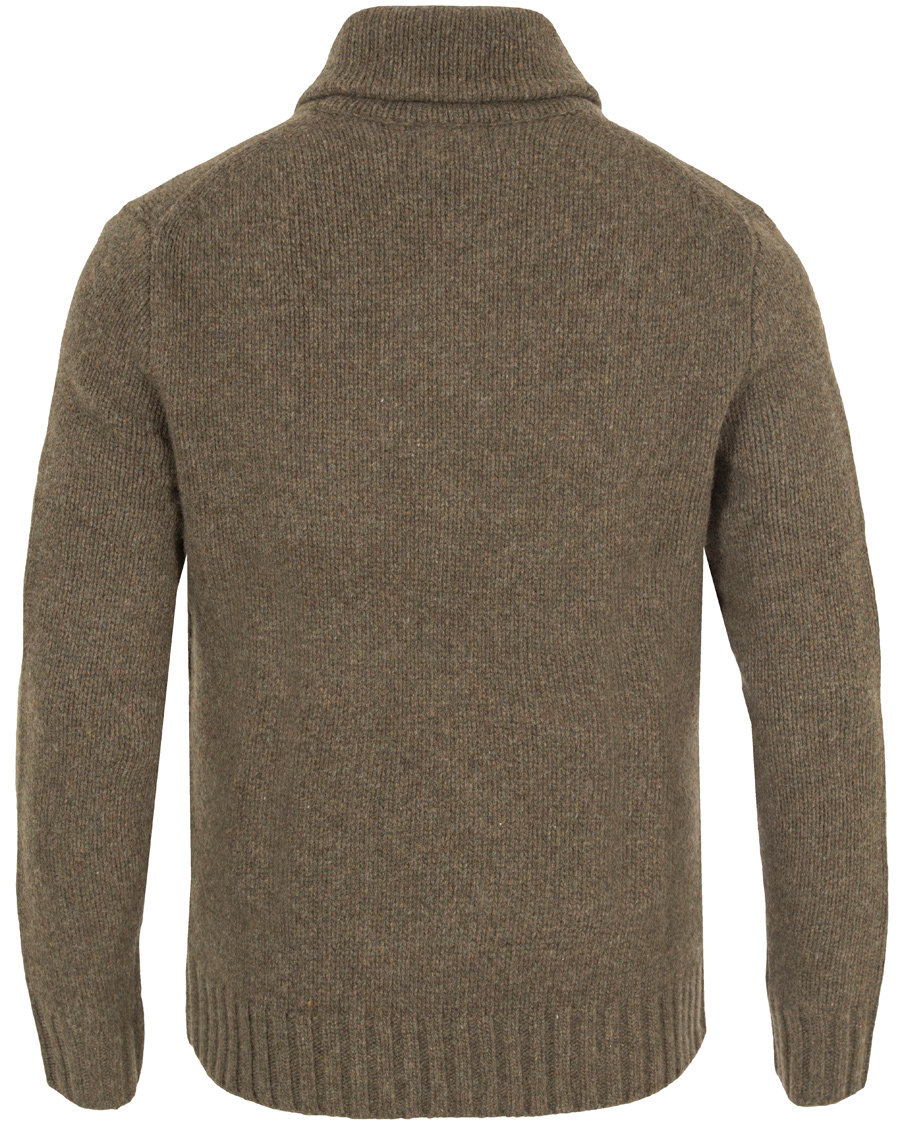 Herr | Tröjor | Polo Ralph Lauren | Knitted Wool/Cashmere Shawl Sweater Olive Melange