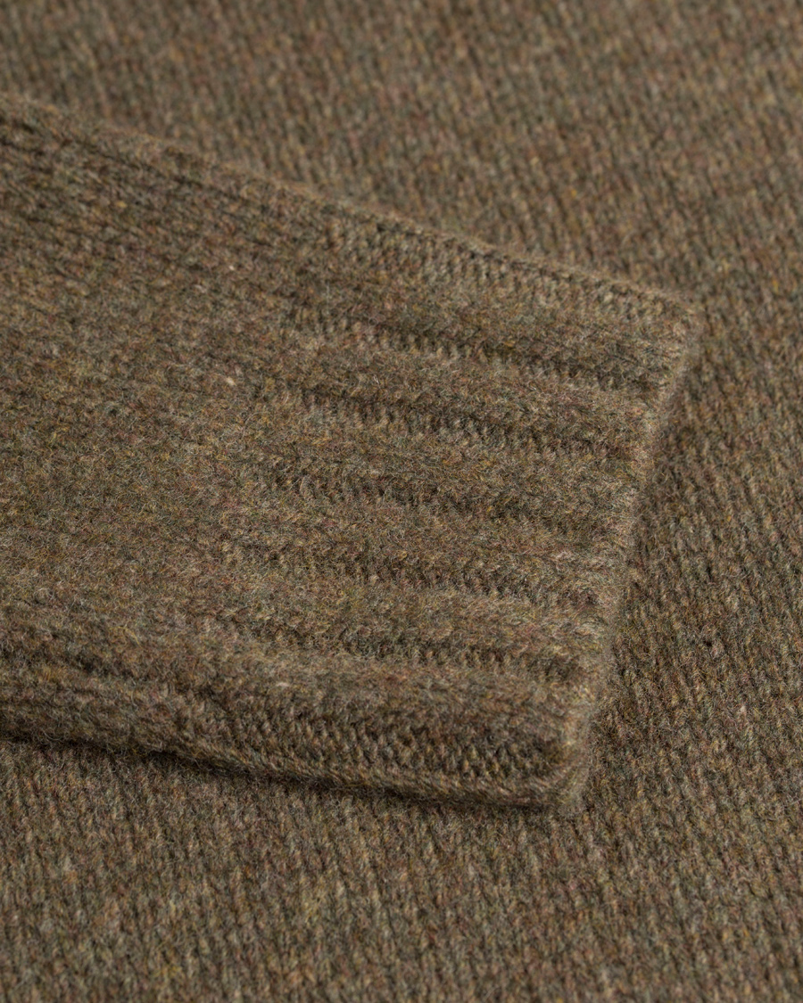 Herr | Tröjor | Polo Ralph Lauren | Knitted Wool/Cashmere Shawl Sweater Olive Melange