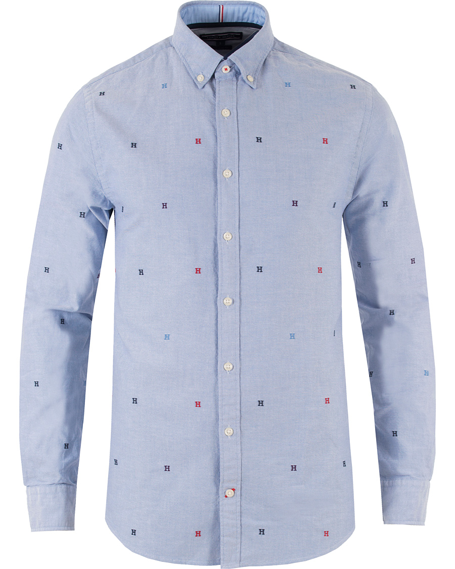 Herr | Skjortor | Tommy Hilfiger | New York Fit All Over H Embro Oxford Shirt Blue/Multi