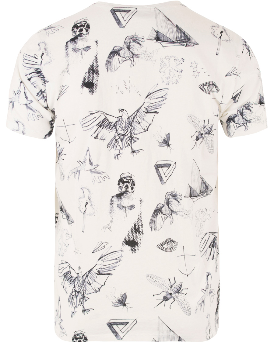 Herr | T-Shirts | Nudie Jeans | O-neck Tattoo Sketches Tee Off White
