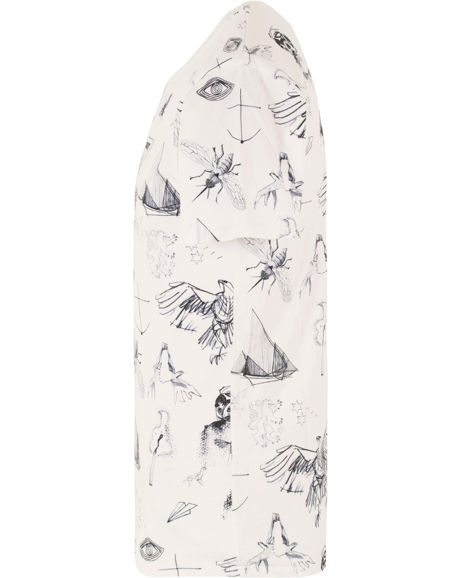 Herr | T-Shirts | Nudie Jeans | O-neck Tattoo Sketches Tee Off White