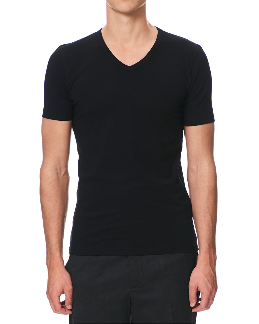 Herr | T-Shirts | BOSS BLACK | BOSS 2-Pack V-Neck Slim Fit Tee Black