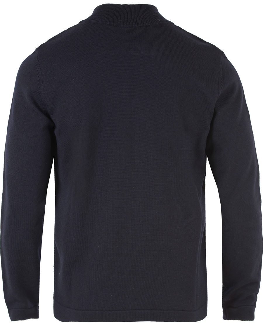 Herr | Tröjor | BOSS BLACK | BOSS Inat Stuctured Front Zip Jacket Dark Navy