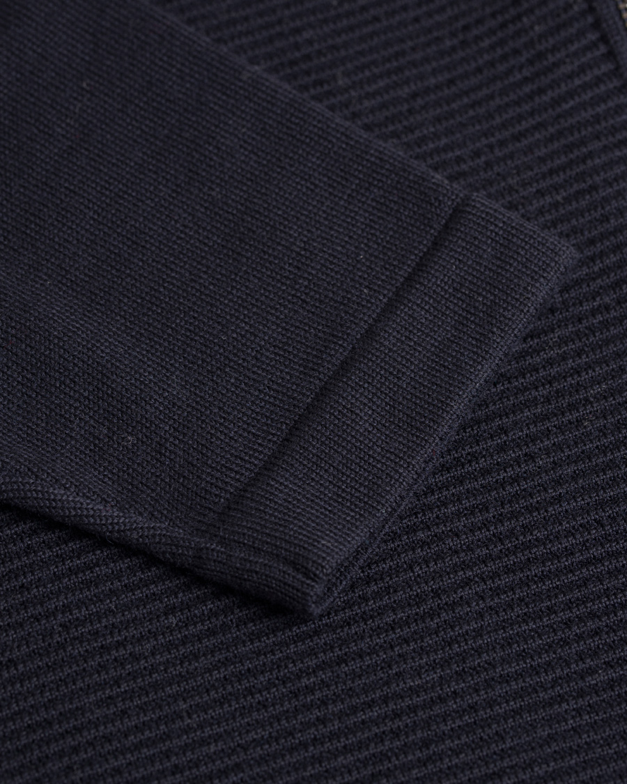 Herr | Tröjor | BOSS BLACK | BOSS Inat Stuctured Front Zip Jacket Dark Navy