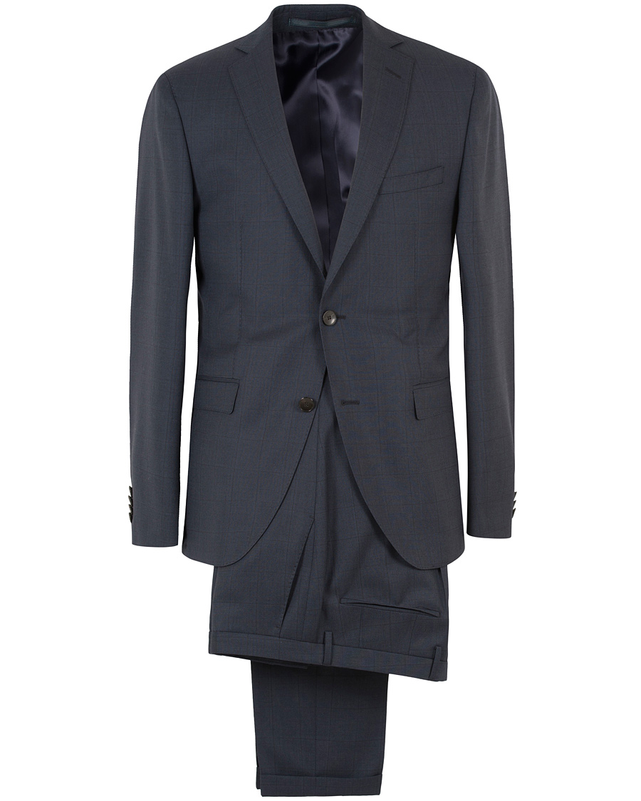 Herr | Kostymer | BOSS BLACK | BOSS Reyno/Wave Windowpane Super 120 Wool Suit Dark Blue
