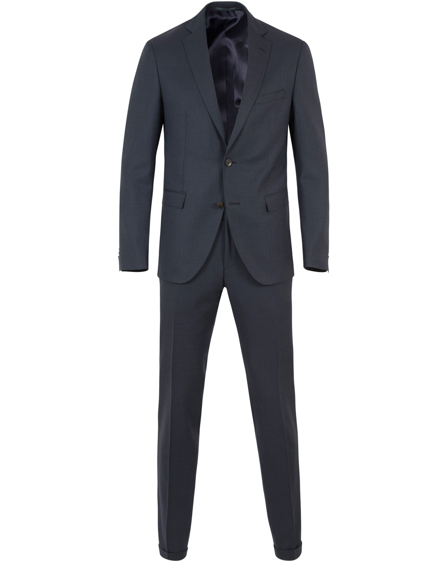 Herr | Kostymer | BOSS BLACK | BOSS Reyno/Wave Windowpane Super 120 Wool Suit Dark Blue