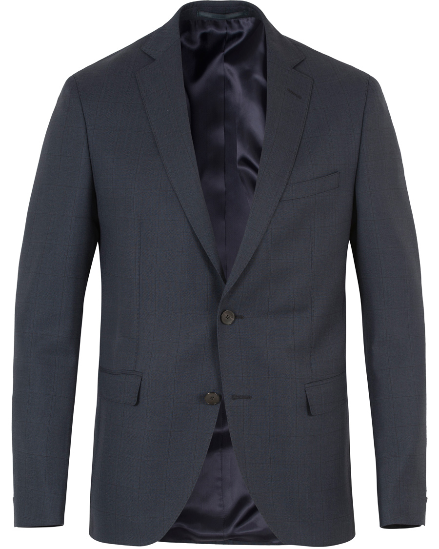 Herr | Kostymer | BOSS BLACK | BOSS Reyno/Wave Windowpane Super 120 Wool Suit Dark Blue