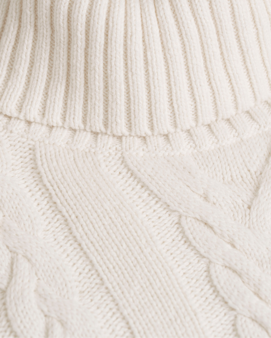 Herr | Tröjor | GANT | Cable Turtleneck Eggshell