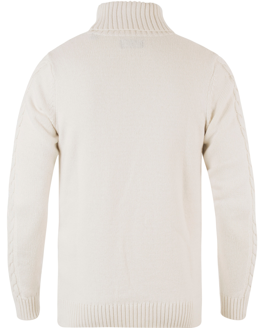 Herr | Tröjor | GANT | Cable Turtleneck Eggshell