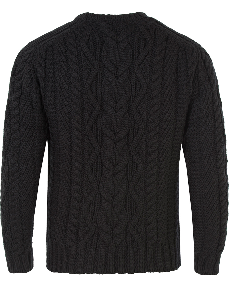 Herr | Tröjor | Polo Ralph Lauren | Merino Cable Knit Polo Black