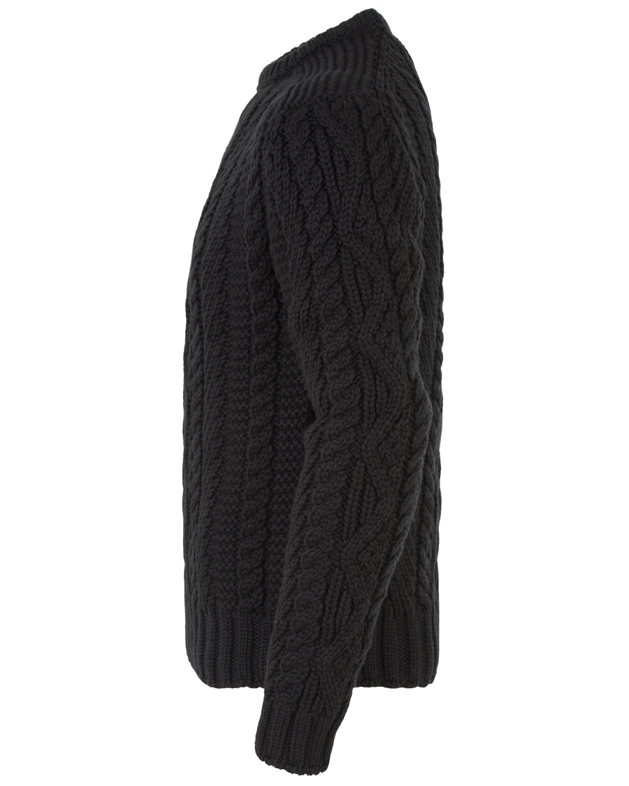 Herr | Tröjor | Polo Ralph Lauren | Merino Cable Knit Polo Black