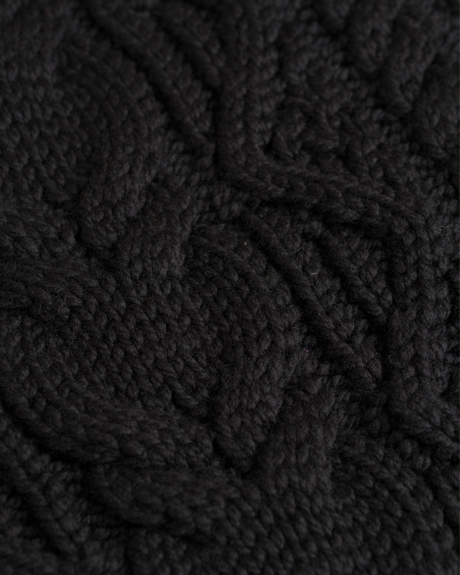 Herr | Tröjor | Polo Ralph Lauren | Merino Cable Knit Polo Black