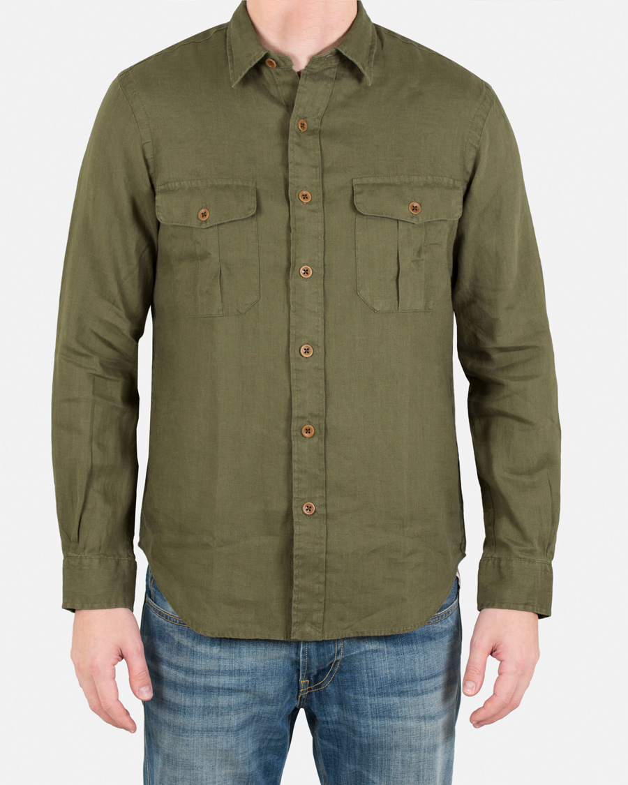 Herr | Skjortor | Polo Ralph Lauren | Core Fit Linen Pocket Shirt Mill Olive
