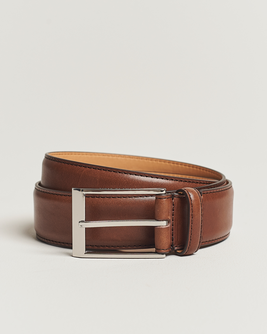 Herr | Bälten | Tiger of Sweden | Helmi Leather 3,5 cm Belt Brown