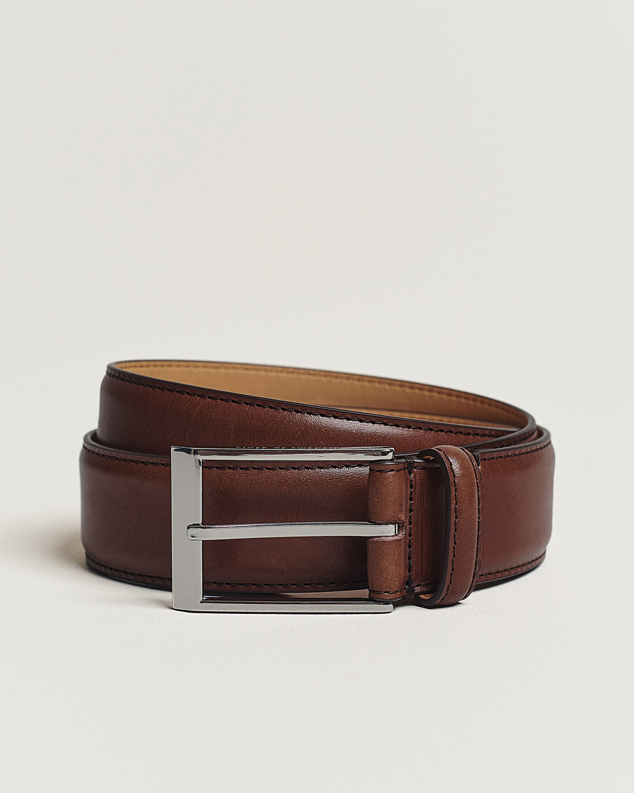 Herr | Bälten | Tiger of Sweden | Helmi Leather 3,5 cm Belt Brown