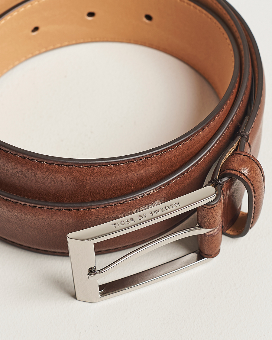 Herr |  | Tiger of Sweden | Helmi Leather 3,5 cm Belt Brown