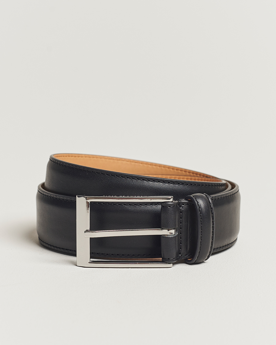 Herr | Släta bälten | Tiger of Sweden | Helmi Leather 3,5 cm Belt Black