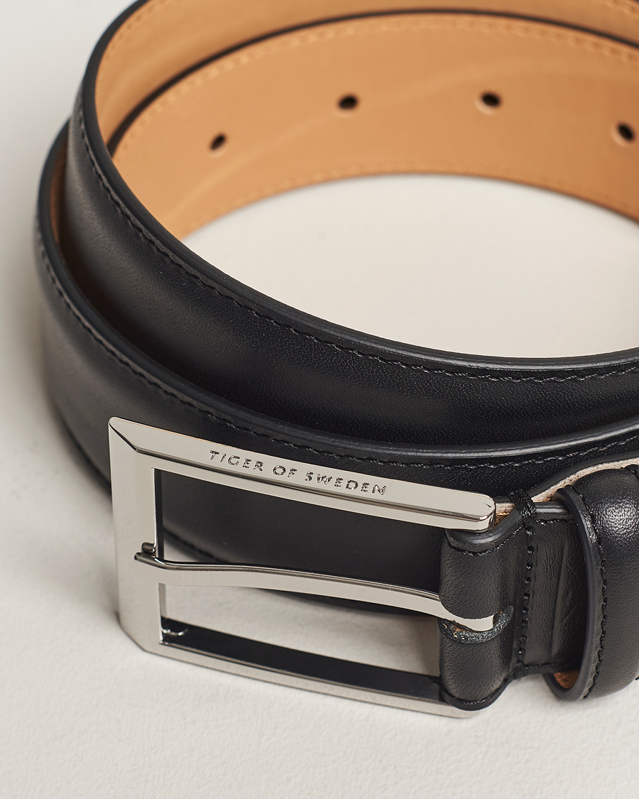 Herr | Business & Beyond | Tiger of Sweden | Helmi Leather 3,5 cm Belt Black