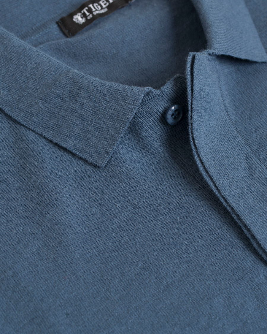 Herr | Tröjor | Tiger of Sweden | Fender Knitted Polo Teal Blue