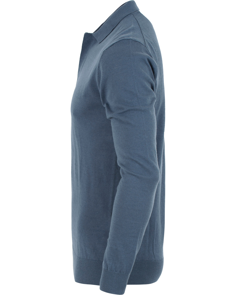 Herr | Tröjor | Tiger of Sweden | Fender Knitted Polo Teal Blue