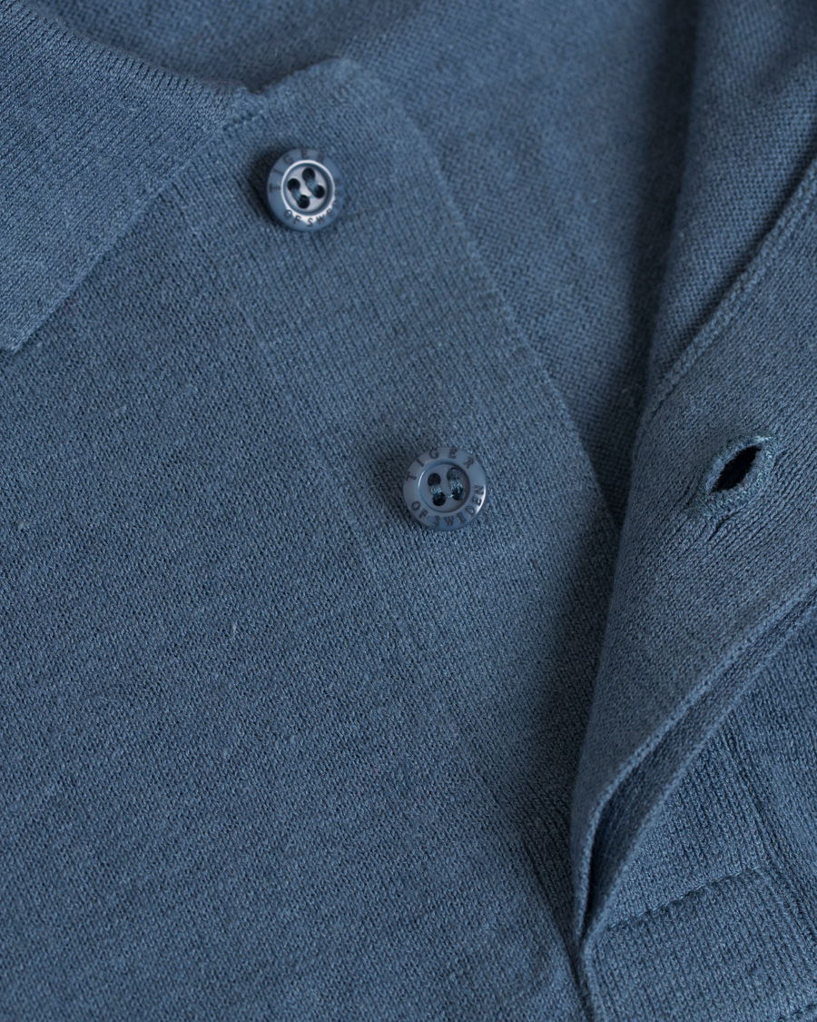 Herr | Tröjor | Tiger of Sweden | Fender Knitted Polo Teal Blue