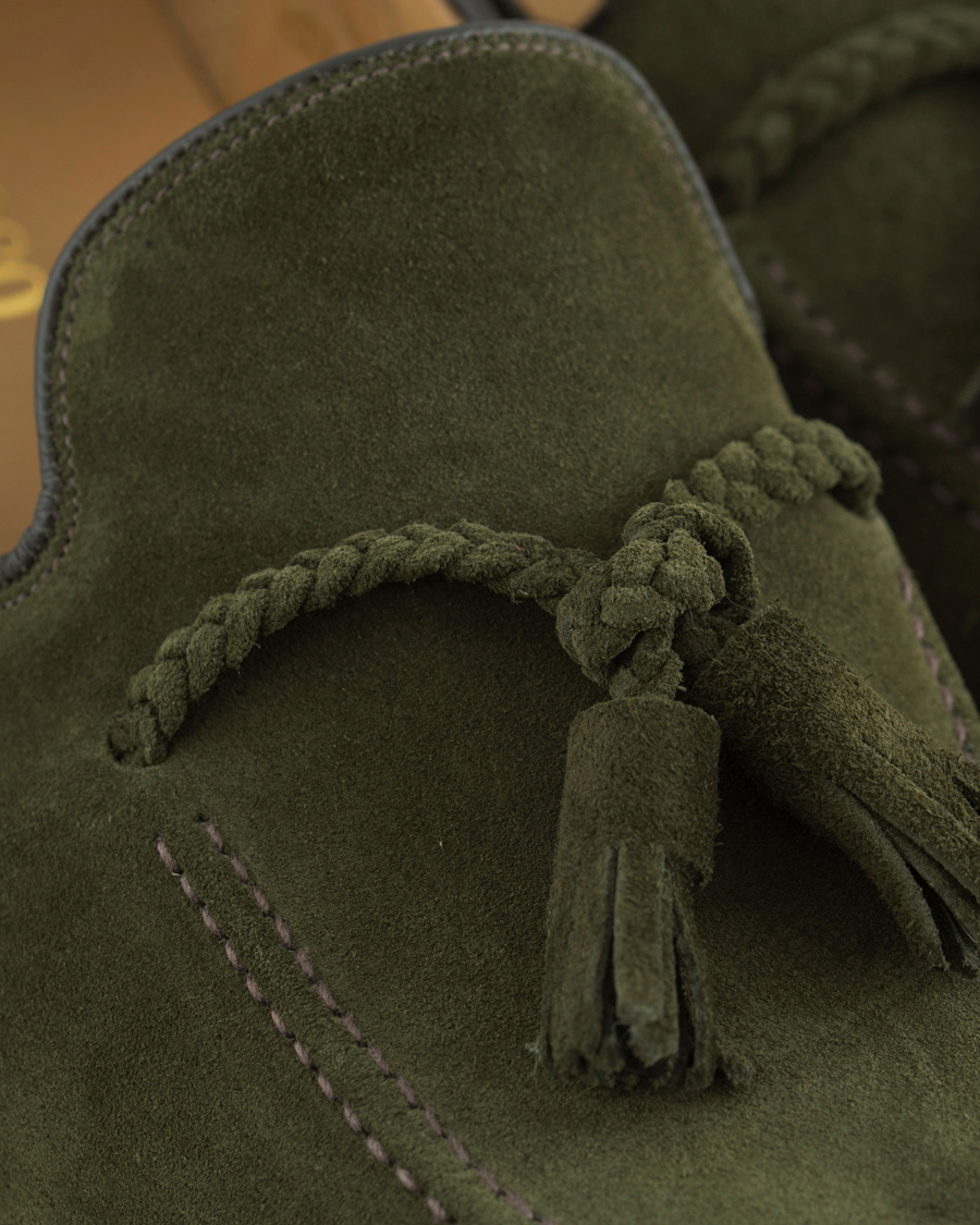 Herr | Loake 1880 MTO Temple Loafer Hunting Green Suede | Loake 1880 | MTO Temple Loafer Hunting Green Suede