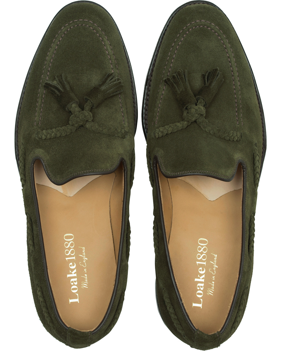 Herr | Loake 1880 MTO Temple Loafer Hunting Green Suede | Loake 1880 | MTO Temple Loafer Hunting Green Suede