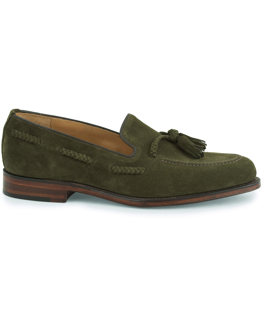 Herr | Loake 1880 MTO Temple Loafer Hunting Green Suede | Loake 1880 | MTO Temple Loafer Hunting Green Suede