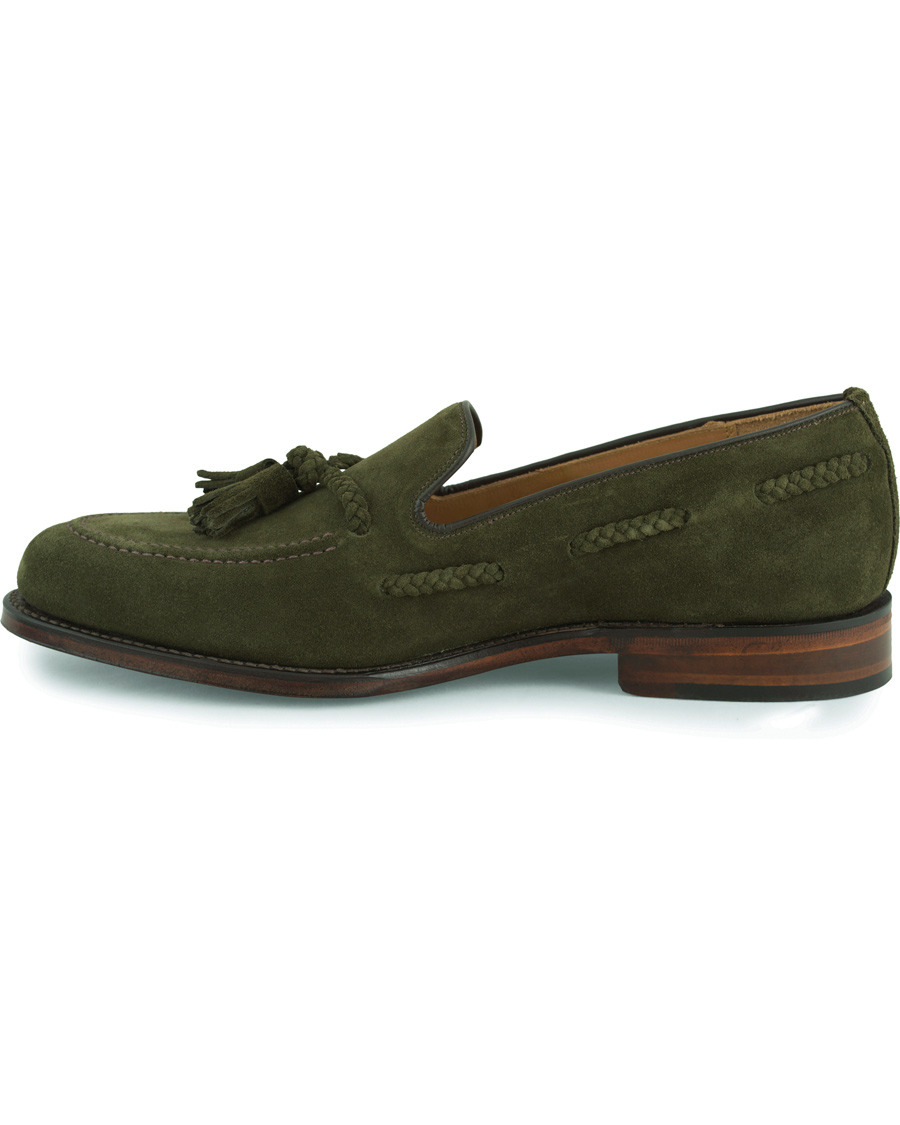 Herr | Loake 1880 MTO Temple Loafer Hunting Green Suede | Loake 1880 | MTO Temple Loafer Hunting Green Suede