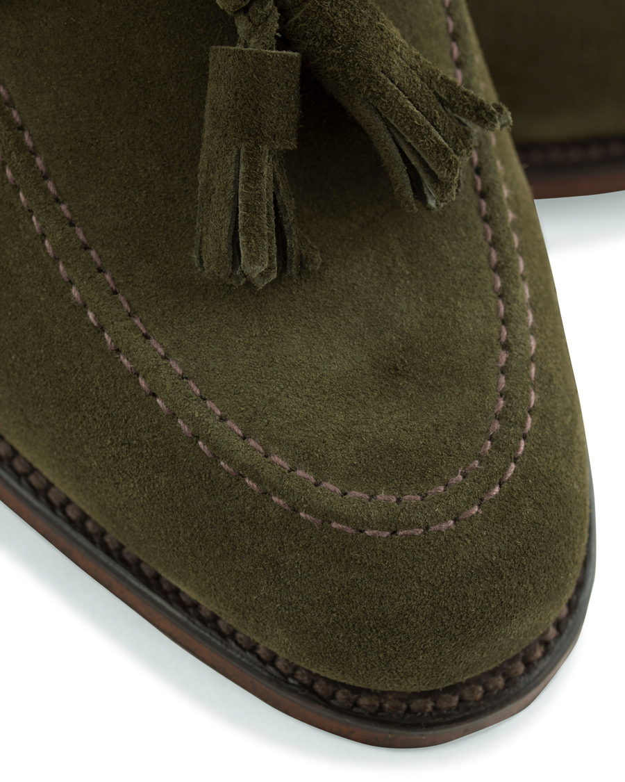 Herr | Loake 1880 MTO Temple Loafer Hunting Green Suede | Loake 1880 | MTO Temple Loafer Hunting Green Suede