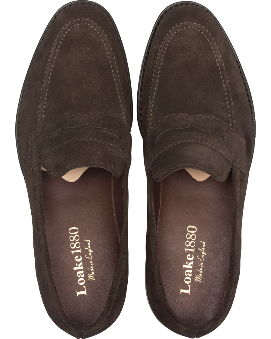 Herr | Loake 1880 MTO Whitehall Dainite Penny Loafer Brown Suede | Loake 1880 | MTO Whitehall Dainite Penny Loafer Brown Suede