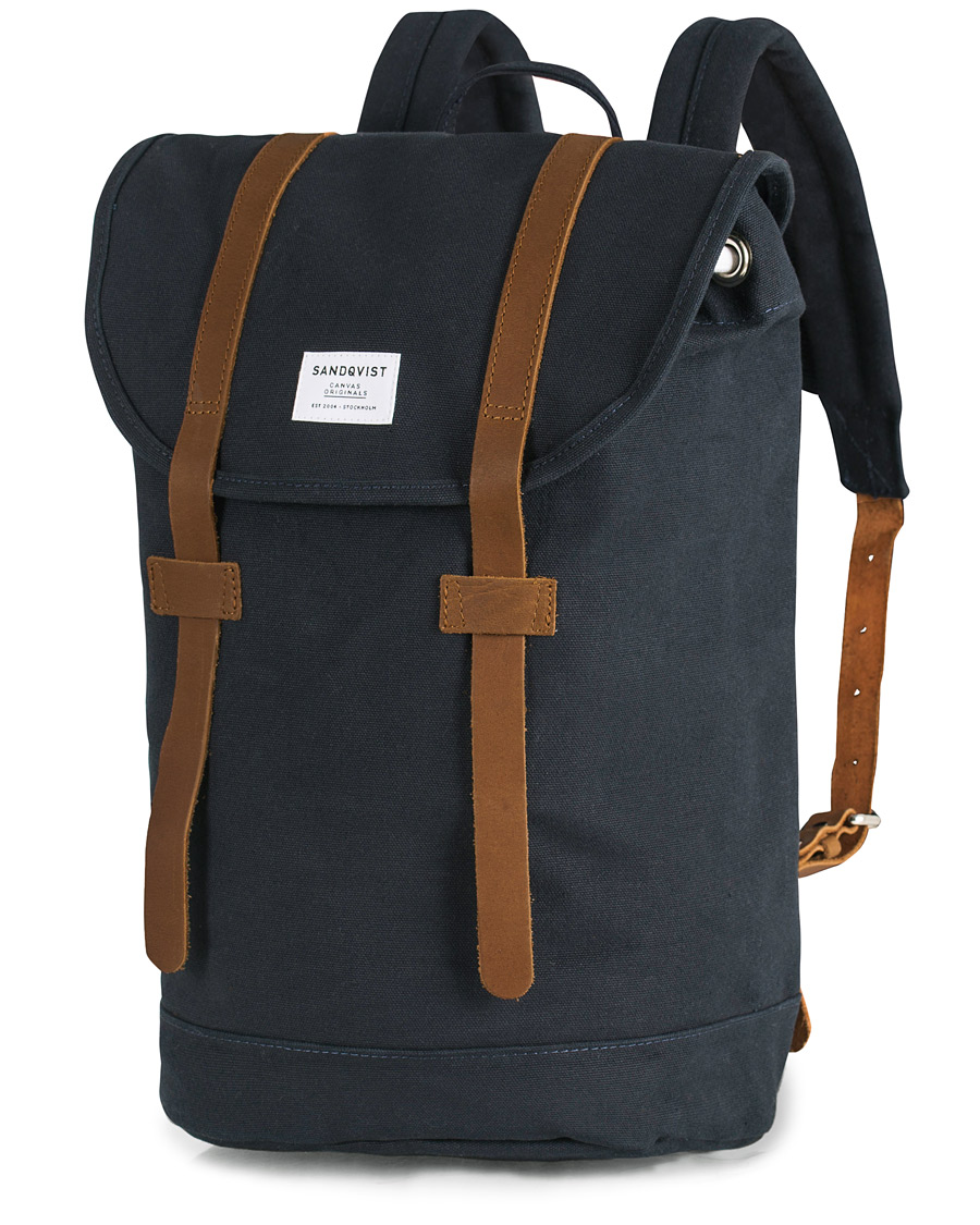 Herr | Sandqvist Stig Canvas Backpack Blue | Sandqvist | Stig Canvas Backpack Blue