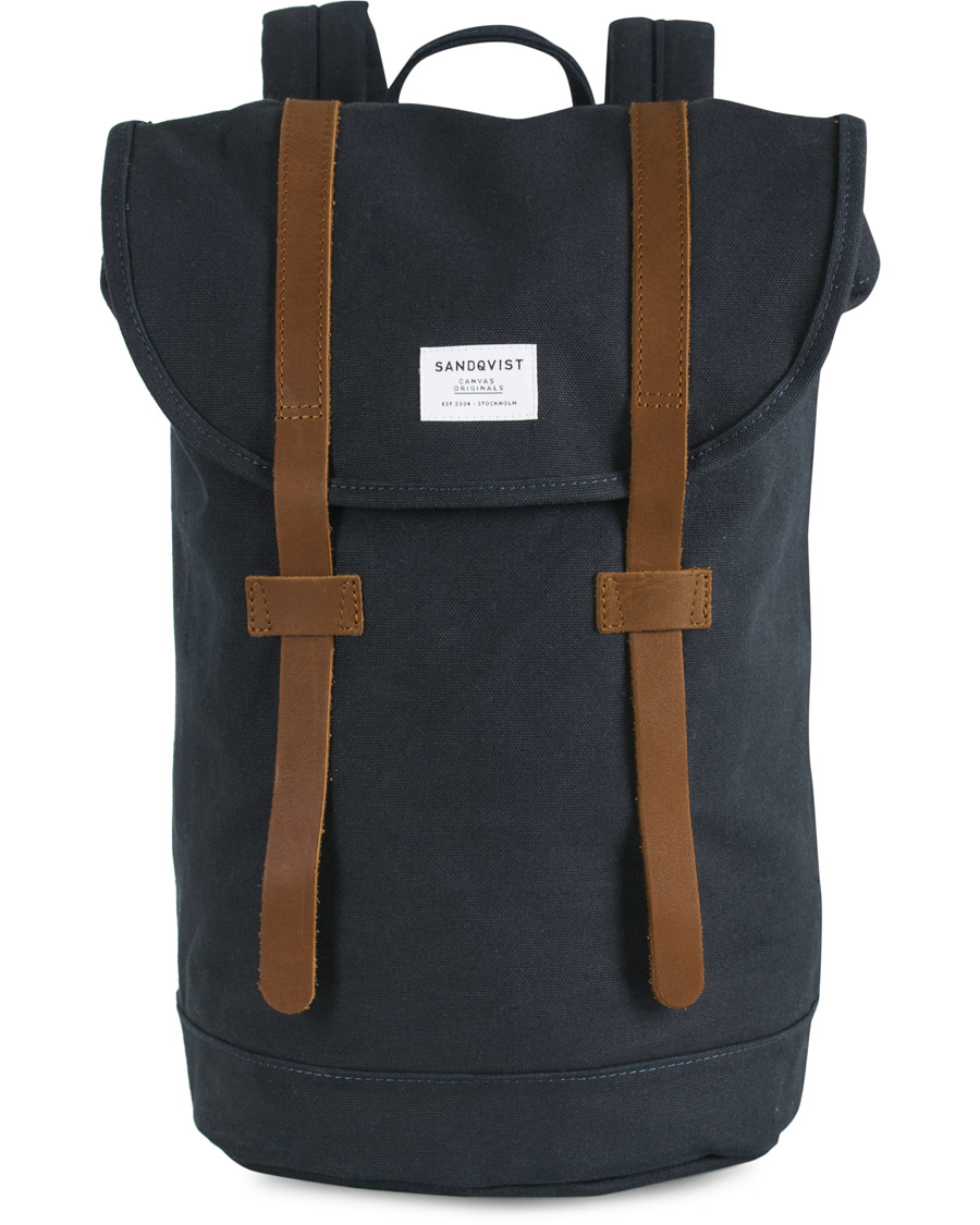 Herr | Sandqvist Stig Canvas Backpack Blue | Sandqvist | Stig Canvas Backpack Blue