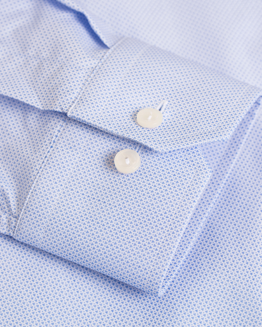 Herr | Skjortor | Eton | Slim Fit Cut Away Micro Print Shirt Blue