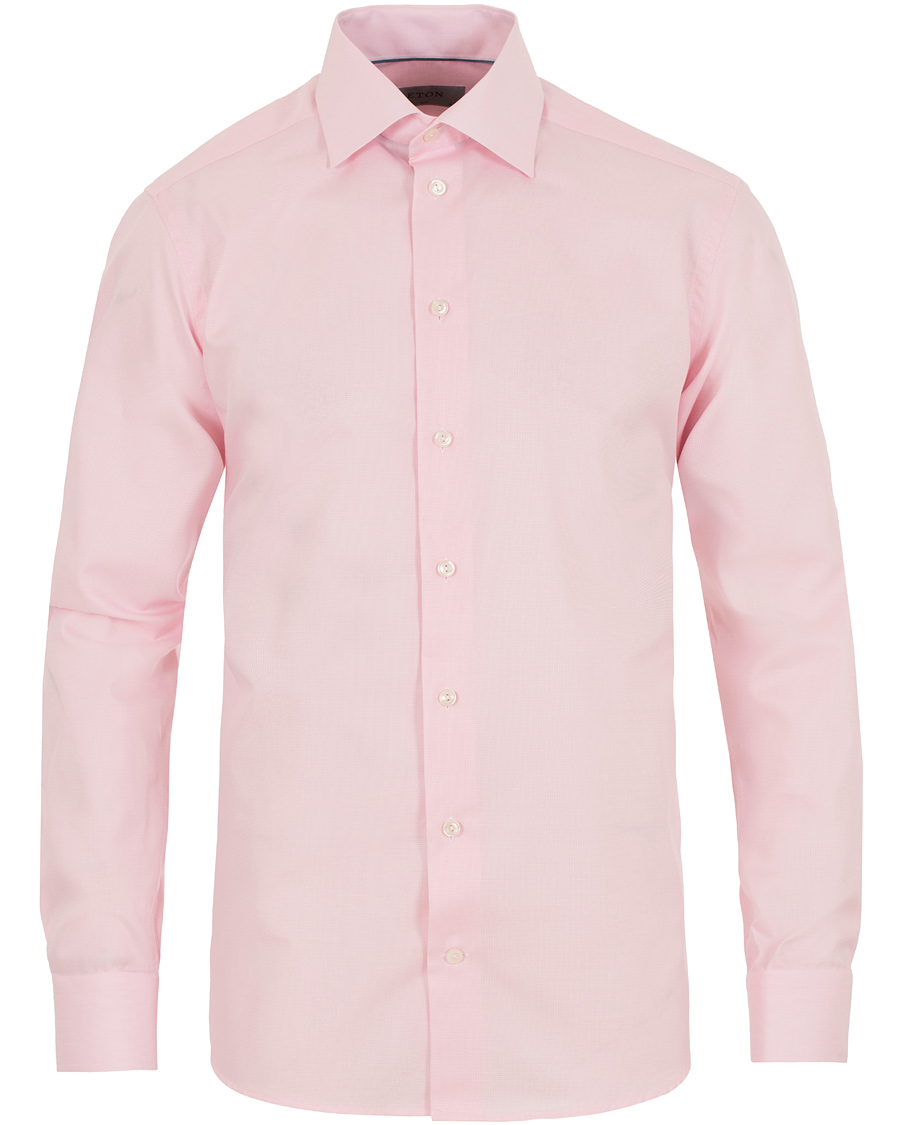 Herr | Skjortor | Eton | Slim Fit Cut Away Micro Print Shirt Pink/Red