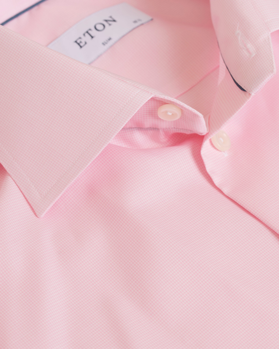 Herr | Skjortor | Eton | Slim Fit Cut Away Micro Print Shirt Pink/Red