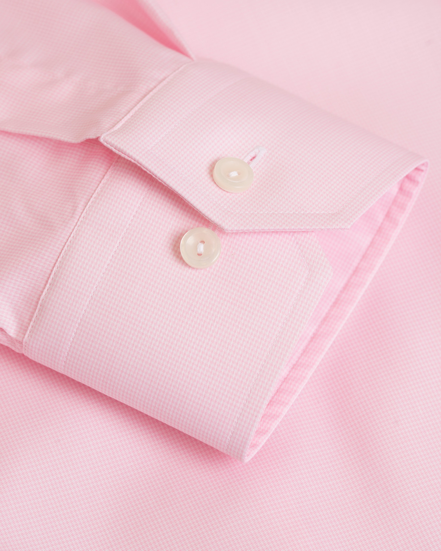 Herr | Skjortor | Eton | Slim Fit Cut Away Micro Print Shirt Pink/Red