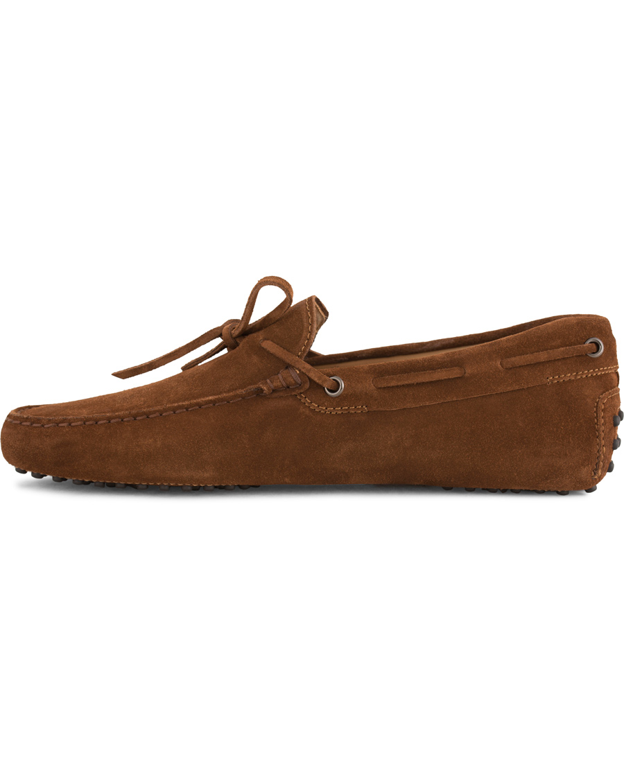 Herr | Tod's Laccetto Gommino Carshoe Light Brown Suede | Tod's | Laccetto Gommino Carshoe Light Brown Suede