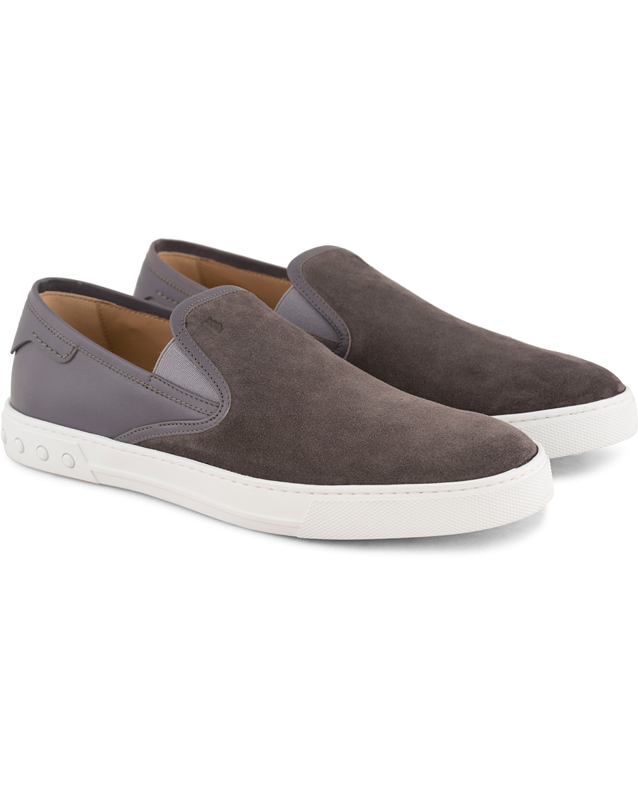 Herr | Tod's Pantofola Cassetta Sneaker Grey Suede | Tod's | Pantofola Cassetta Sneaker Grey Suede