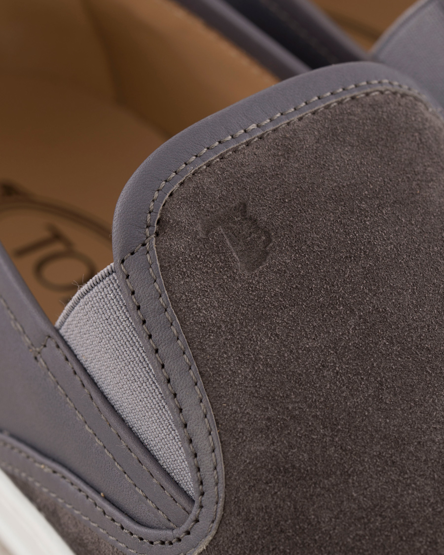 Herr | Tod's Pantofola Cassetta Sneaker Grey Suede | Tod's | Pantofola Cassetta Sneaker Grey Suede