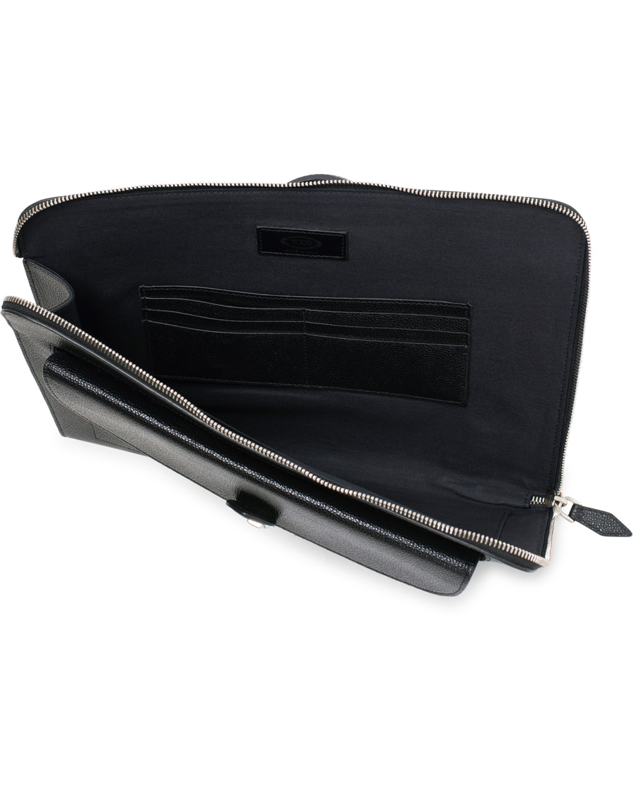 Herr | Tod's Tuc Document Case Grained Black | Tod's | Tuc Document Case Grained Black