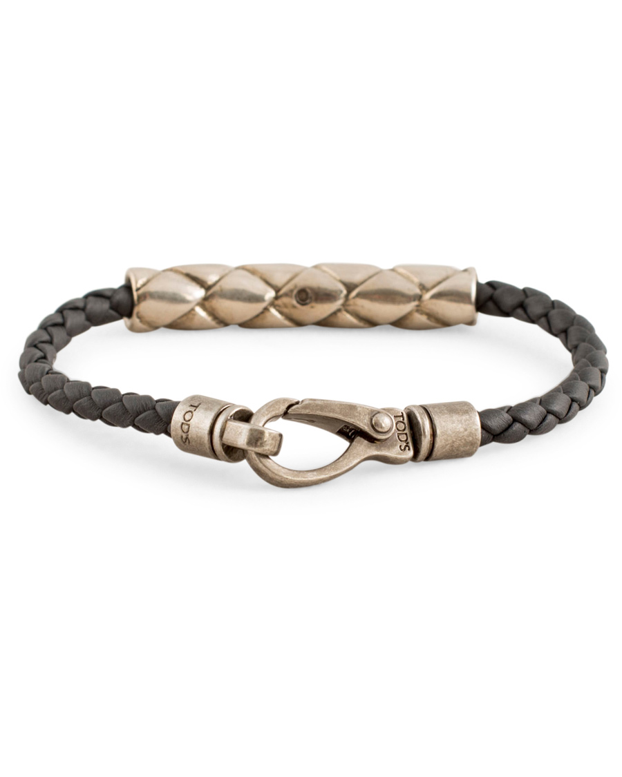 Herr | Tod's Metallo Intreccio Bracelet Grained Black | Tod's | Metallo Intreccio Bracelet Grained Black
