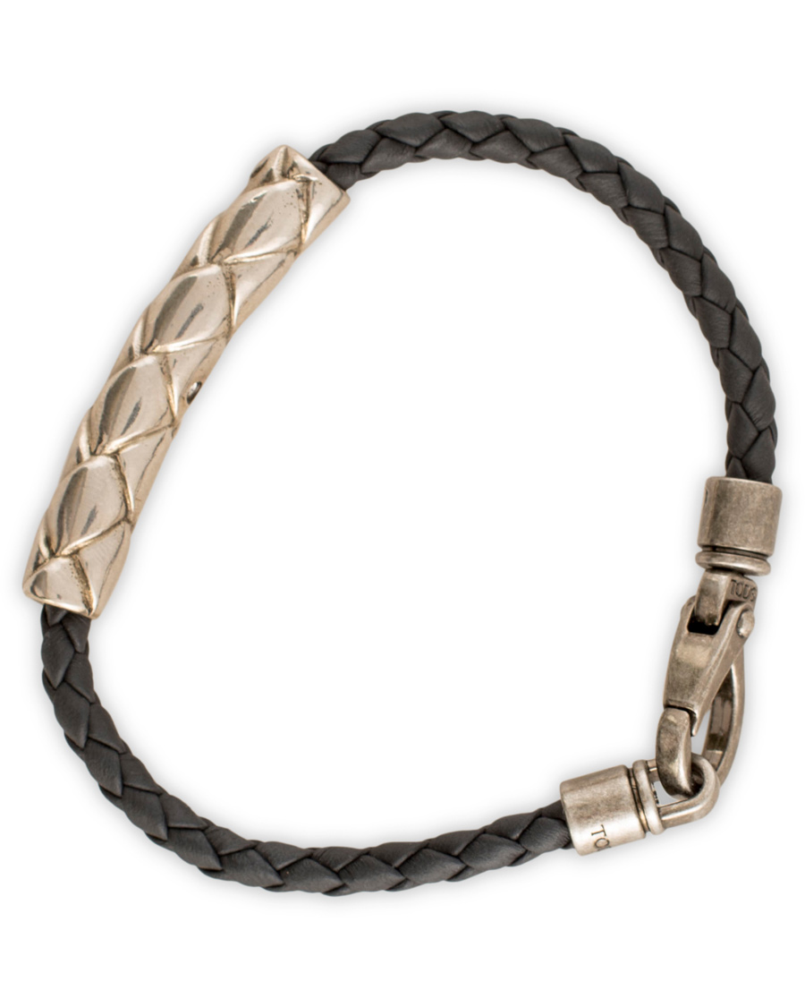 Herr | Tod's Metallo Intreccio Bracelet Grained Black | Tod's | Metallo Intreccio Bracelet Grained Black