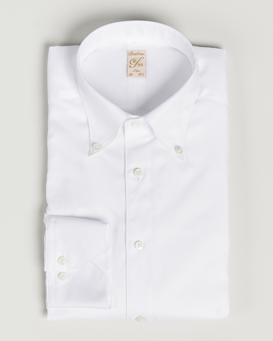 Herr |  | Stenströms | 1899 Slimline Supima Cotton Structure Shirt White