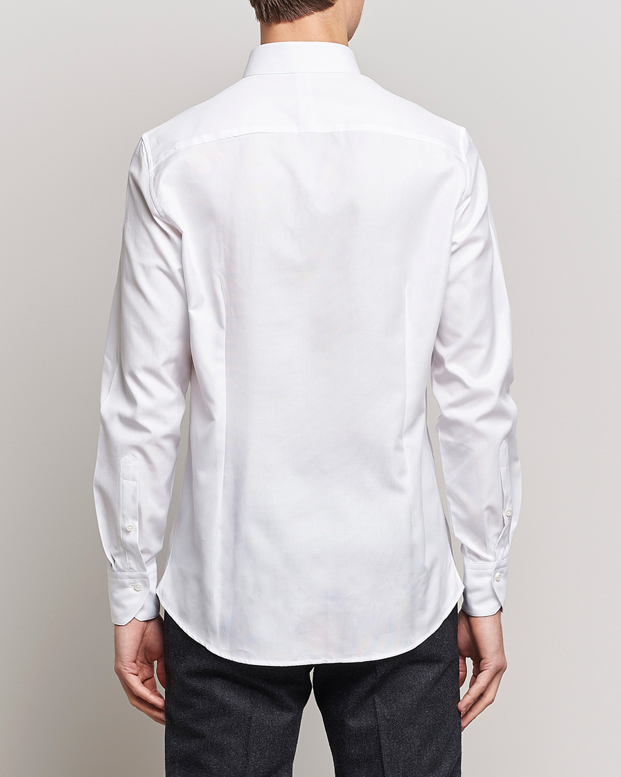 Herr | Skjortor | Stenströms | 1899 Slimline Supima Cotton Structure Shirt White
