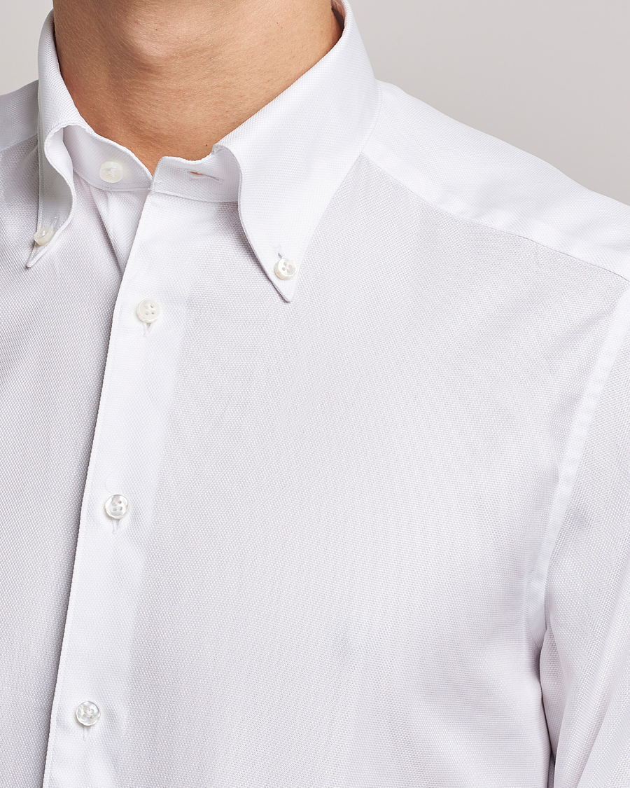 Herr | Skjortor | Stenströms | 1899 Slimline Supima Cotton Structure Shirt White