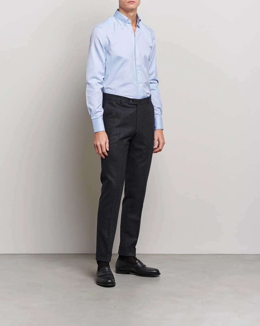 Herr | Avdelningar | Stenströms | 1899 Slimline Supima Cotton Structure Shirt Blue