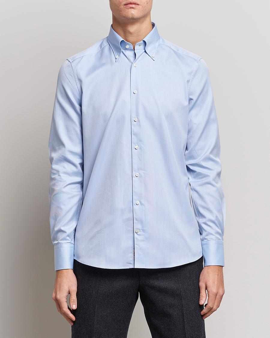 Herr | Avdelningar | Stenströms | 1899 Slimline Supima Cotton Structure Shirt Blue