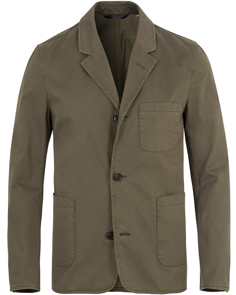 Herr | Kavajer | Gieves & Hawkes | Canvas Patch Pocket Blazer Olive Green