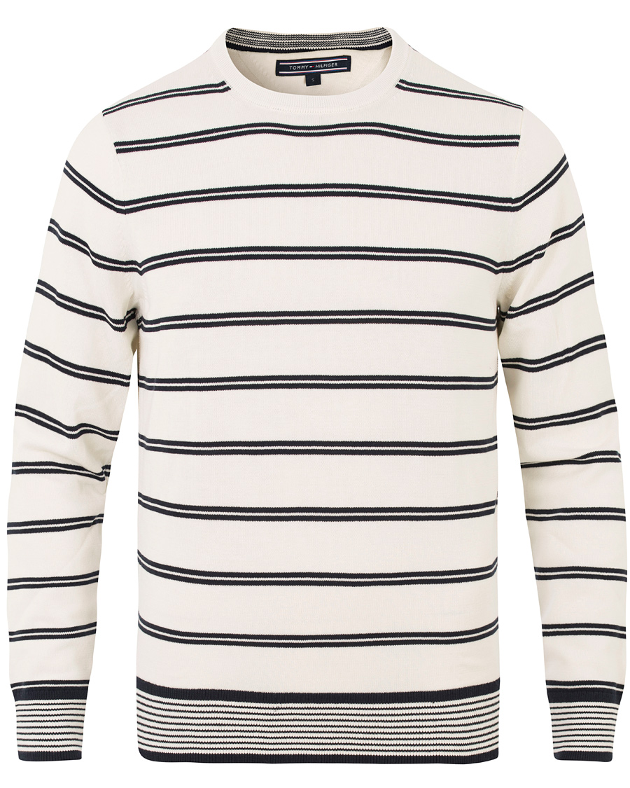 Herr | Tröjor | Tommy Hilfiger | Hendrics Stripe Knitted Crew Neck Snow White